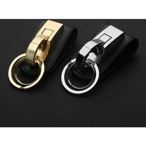 Car Key Chain Leather Business Waist Belt Keychain for Chrysler Voyager Citroen C3 C4 Dodge Challenger Key Holder Rings Styling