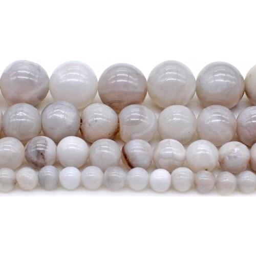 White Brown Fire Dragon Agates Natural Stone Beads Round Loose Spacer Bead for Jewelry Making DIY Bracelet Necklace 4mm 6mm 8mm