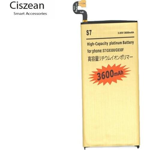 Ciszean 1x 3600mAh EB-BG930ABE 3.85VDC Replacement Gold Battery For Samsung Galaxy S7 SM-G930 G930V G930A G930T G930P G930F