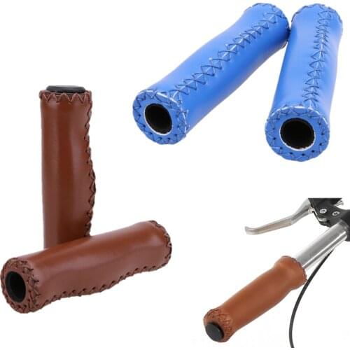 FIRECLUB 2 Pair Bicycle Grips Mountain Bike Handlebar PU leather Grips Soft Anti-slip Road Cycling Handle Cover