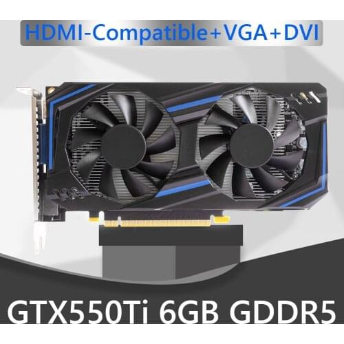 Computer Graphic Card NVIDIA GTX 550Ti 6GB GDDR5 192-Bit PCIE 2.0 HDMI-Compatible DVI-D Interface W/ Twin Cooling Fan