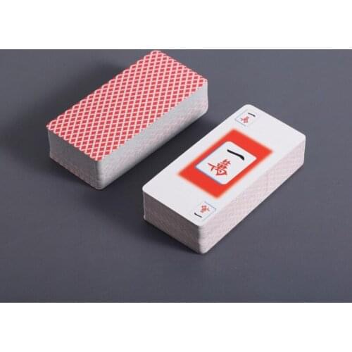 Chinese Mahjong Playing Paper Cards Travel Game Pokers Set Accessories for Indoor Outdoor Use Entertainment