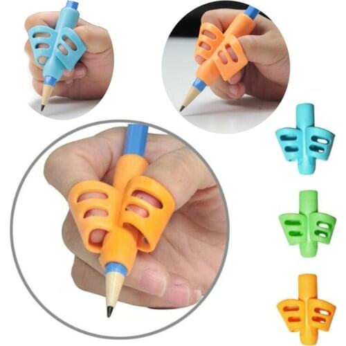 Two-Finger TPR Pencil And Pen Holder 3 Pieces Of Writing Training Correction Tool Pen Holding Elementary School Bracket Set Gift