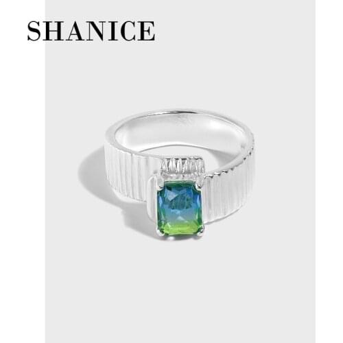 SHANICE S925 Sterling Silver open ring Cross Micro Paved CZ Cubic Zirconia two-tone stone gear Rings for Women Jewelry