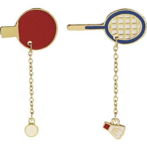 Creative Hipster Sport Badminton Ping-Pong Ball Collar Pin For Men&Women Lapel Pin Brooch Jewelry Bag Clothing Accessories Gift