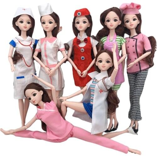 30cm BJD Doll 3d Eyes Movable Joints Dolls Makeup Casual Wear Clothes with Shoes Doll Accessories Toy for Girls Gift