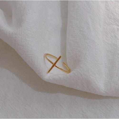 Minimalist Smooth Cross Ring 100% 925 Sterling Silver For Women Birthday Wedding Fine Jewelry Anillos Mujer Gift