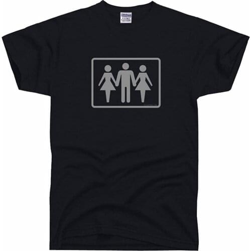 100% Cotton T-shirts Men Fun Tee Shirts Threesome Polygamy Pimp Funny T Shirt Newest Summer Tops