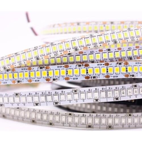 New 240 LED/m Horse Race 5m Single Row 2835 LED Strip 12V 1200 SMD Flexible Tape Cold White Warm White RGB Waterproof free ship