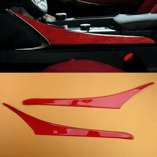 Car Interior Gear Shift Side Panel Trim Carbon Fiber Red Decoration Fit for Lexus IS250 IS300 IS350 2014 2015 2016 2017 2018