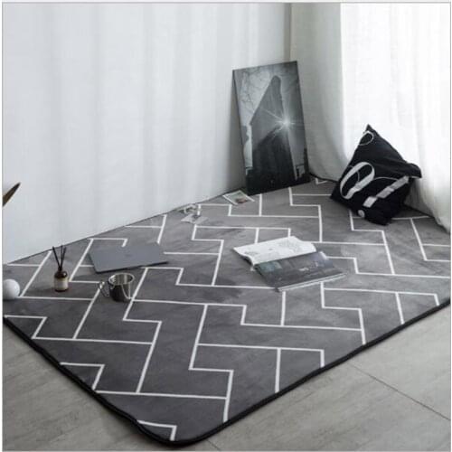 Simple Carpet Living Room Decoration Lattice Pattern Absorbent Non-slip Modern Home Bedroom Rugs Door Kitchen Floor Mat