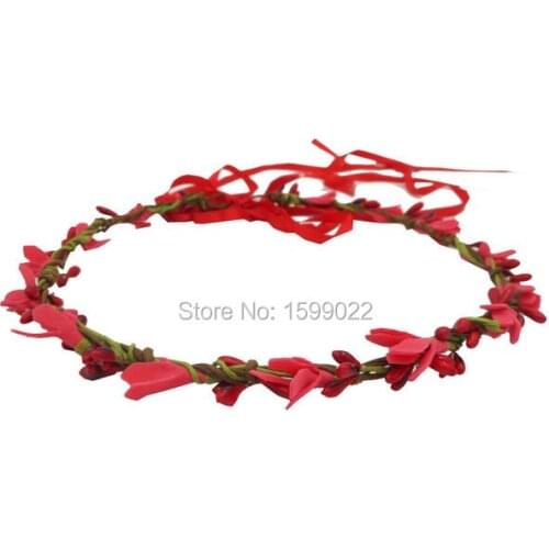 Hand Craft Female Pip Berries Flower Crown Red Simple Bridesmaid Hair Pieces Bohemian Wedding Accessories Diy Christmas Headwear
