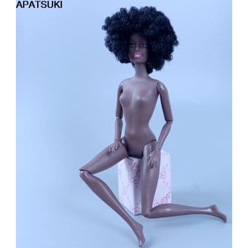 1pc 11 Jointed Movable Body With Curl Black Hair Head 11.5" Doll Nude Naked Body for 1/6 BJD Dolls Accessories Kids DIY Toys