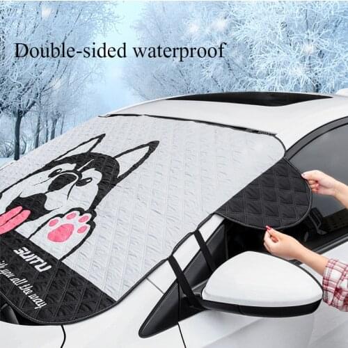 Cartoon mischievous expression Foldable Car Windshield Visor Cover Front Block Window Sun Shade Windshield Sunshades 146×93cm