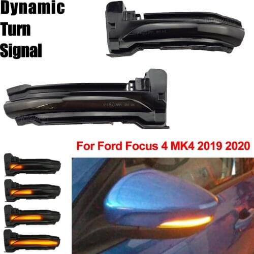2pcs Side Mirror LED Dynamic Turn Signal Light Sequential For Ford Focus 4 MK4 2019 2020 (only fit left hand drive)