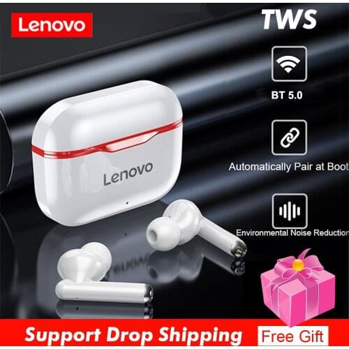 Lenovo LP1 TWS Earphone Bluetooth 5.0 Wireless Headset Waterproof Sport Earbud Noise Cancelling Headphones Dual Stereo HIFI Bass