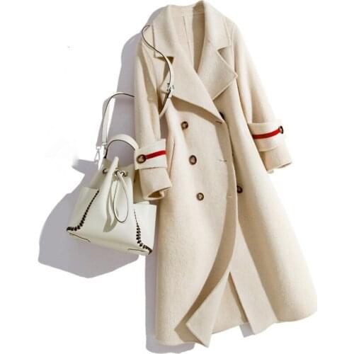 YOLANFAIRY Double Sided Wool Coat Women Autumn Winter Warm Wool Jackets Top Quality Wool Trench Coats Parkas mujer CS1815 MF649