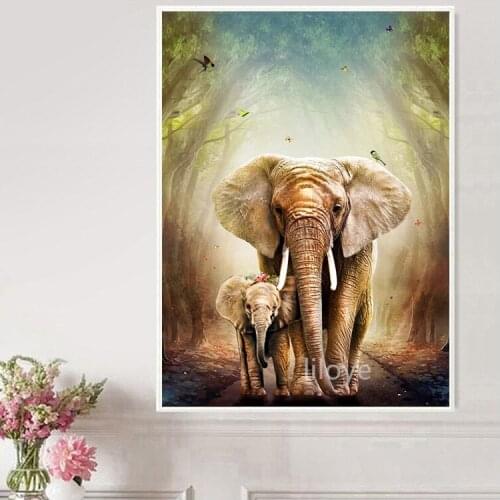 Animal 5D Diamond painting Full square Diamond Embroidery Elephant picture of Rhinestones Mosaic diamond Cross Stitch Kit FG1092