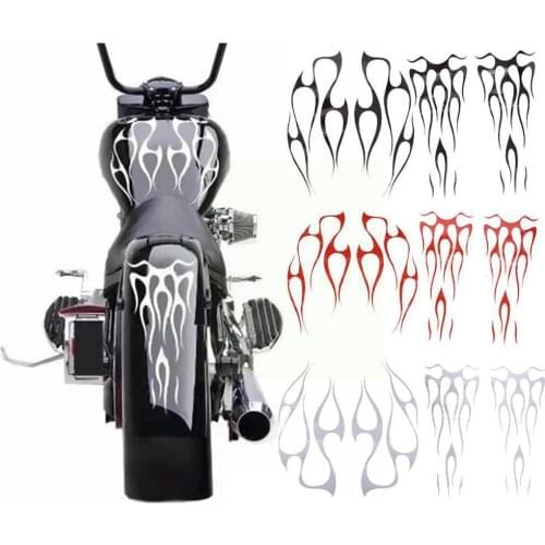 1set Of Motorcycle Flame Sticker Kit Fashion Waterproof Decals For Gas Sticker & Motorcycles Vinyl Tank Fender Colorful H0F0