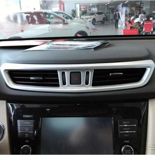 For Nissan X-trail Rogue 2017 2018 ABS Plastic Accessories Matte Middle Air Vent Outlet Cover Trim 1piece
