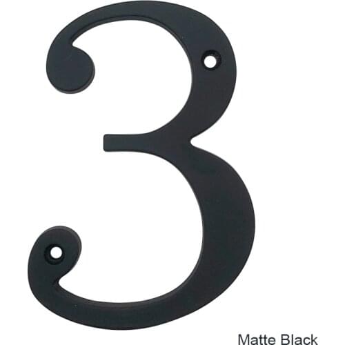 101mm Matte Black House Number Door Sign Big Huisnumer Outdoor Modern home Apartment Signs Metal Zinc Alloy 4"