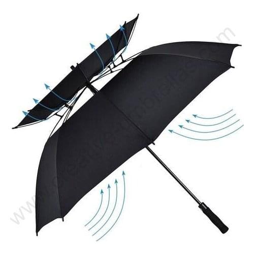 132cm visible real double layers frame ventilation anti-thunder fiberglass auto open windproof anti static golf umbrella