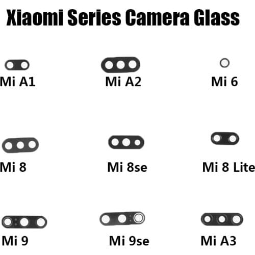 2PCS/Lot,Rear Back Camera Glass Lens Cover For Xiaomi Mi A1 A2 Lite A3 Mi6 Mi8 Mi9 CC9 With Sticker Adhesive Replacement Parts