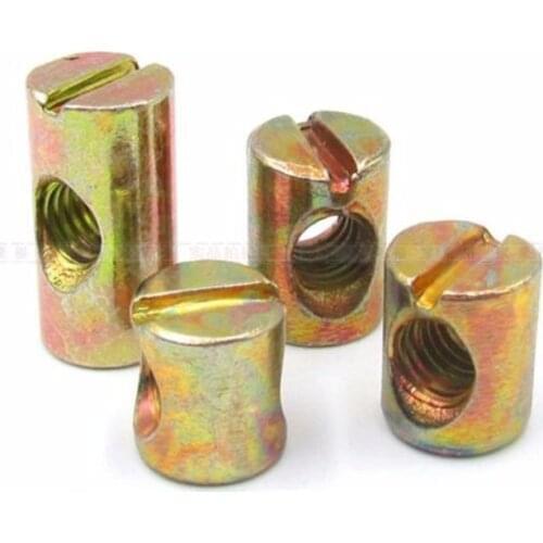 20pcs M8x15Lx12D M8x20Lx12D Bed Bolt Nut Barrel Nut Cross Dowel Beds Cots Furniture Nut