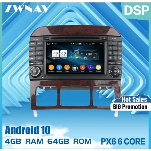 2Din Android 10.0 Car multimedia Player For Mercedes Benz S-Class W220/S280/S320/S350 /S400/S430/S500 Radio GPS Navi auto stereo
