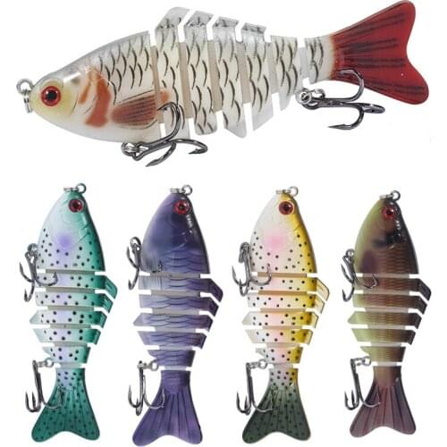 3D Eyes Bionic Bait Sea Fishing Lure Outdoor 8 Colors 15.5G/10CM Artificial Sinking Seven Sections Popper Plastic Hard Bait