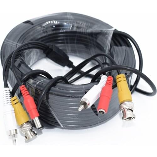 5M/10/15M/20M/30M/40M AHD CCTV Camera DC+RCA+BNC DVR System Cable Output DC Plug Cable 3 in 1 Analog Security Camera Cables