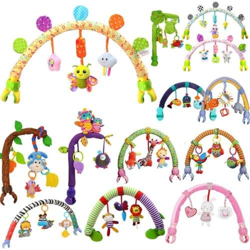 Arched Tree Baby Hanging Toys Stroller Bed Crib Plush Rattles Mobile Cute Animals Monkey Birds Toy for Tots Cots Seat