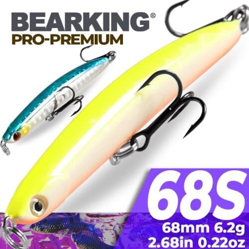 Bearking brand 1PC quality Pencil Fishing Lure Laser Hard Artificial Bait 3D Eyes 68mm 6.2g Fishing Wobblers Crankbait Minnows