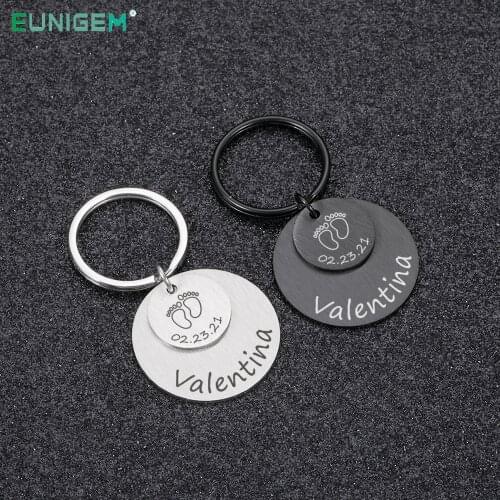 Keychain Personalized Moms Name Babys Birthday Keychains Customized Key Chain Accessories Birthday Gifts for New Mom Rings