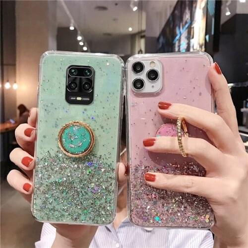 Starry Ring Stand Phone Case For Xiomi Redmi K30 Pro K30 Clear Mirror Cover For Xiaomi Redmi Note 9 Pro Max Note 9S 8 Note 9 Pro