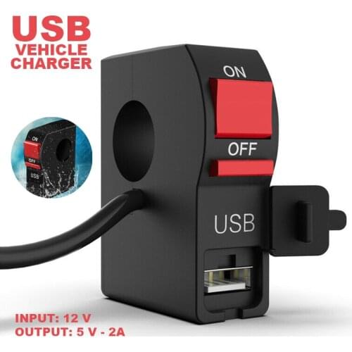 Motorcycle Electromobile Handlebar USB Charger Supply Socket Double Mounts Waterproof for Motos Handlebar Equipment