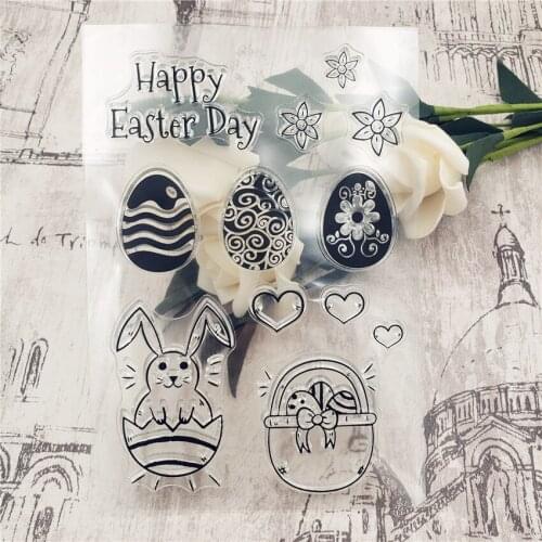 Hot 11*16cm rabbit eggs Transparent Clear Stamps / Silicone Seals Roller Stamp for DIY scrapbooking photo album/Card Making