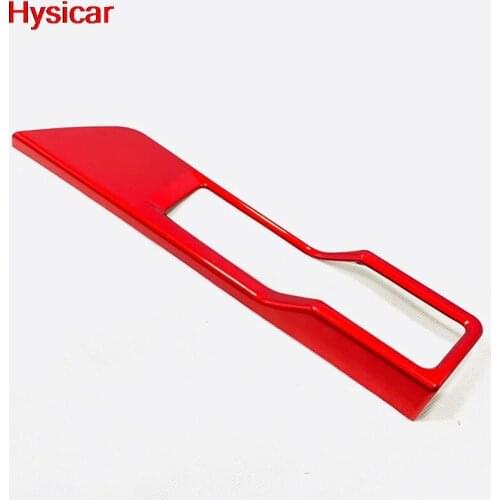 Hsyicar For Toyota RAV4 RAV 4 LHD 2014-2017 Car Hand Brake Parking Brake Cover Trim Interior Accessories Moulding ABS Chrome Red