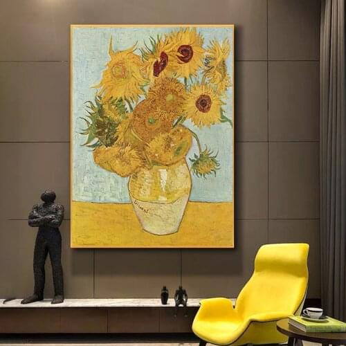 Van Gogh Sunflowers Fmaous Oil Painting Picture printing Wall Art Canvas Paintings Canvas Art Prints For Living Room Home Decor