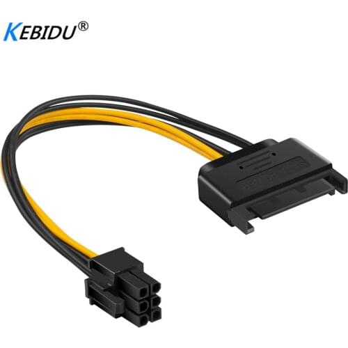 Kebidu SATA Power Cable To 6 Pin PCI-E PCI Express Power Cable PSU Power Graphics Converter Adapter Video Card Power Cable cord