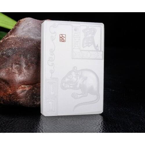 Chinese Natural White Jade Hand-carved Zodiac Horse Pendant Ten Fine Jewelry Men and Women Zodiac Necklace Popular Gifts