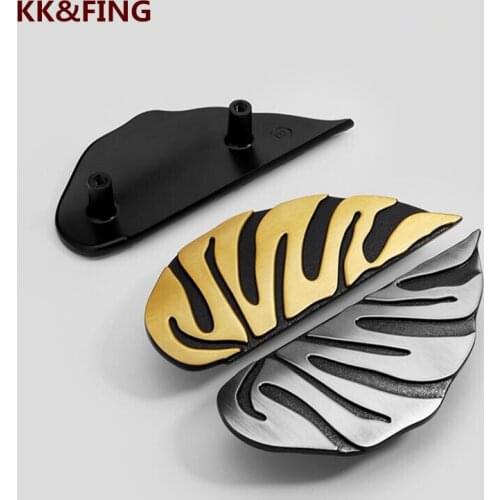 KK&FING High-grade Leaf-shaped Cabinet Door Handle Wine Cabinet Shoe Cabinet Antique Copper Paired Pulls Handles For Furniture