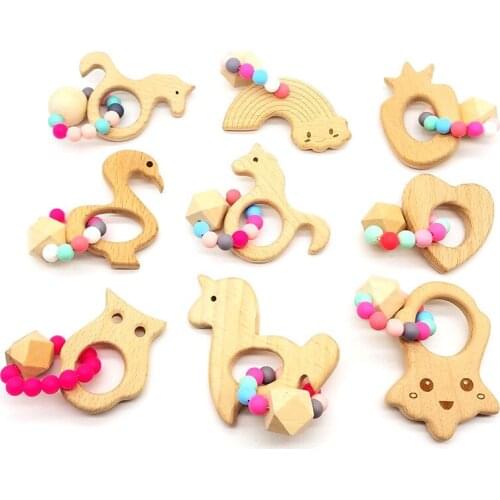 Beech Gum Pendant Molar Stick Infant Bite Toy Baby Accessories Teething Toys Teether Silicone Sensory Toys