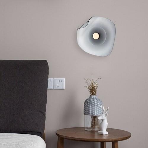 Postmodern minimalist wall lamp bedroom living room background wall decoration designer round bedside lamp Nordic wall lamp