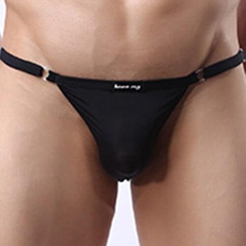 Men Ultrs-Thin Briefs Sexy Underwear Adjust Size Breathable Viscose Cozy Men Bikini Lingerie Underpants
