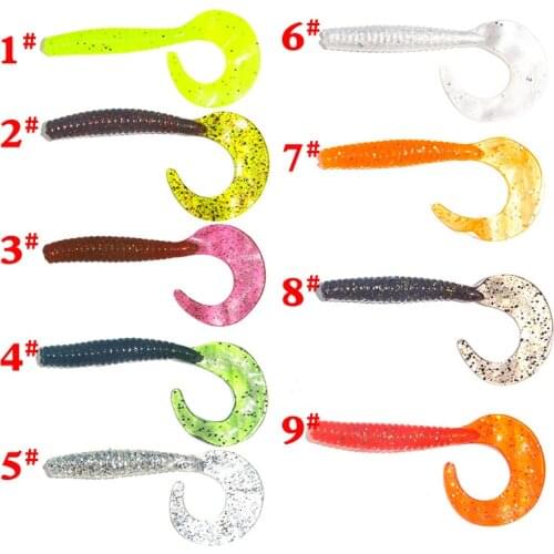 5 Pieces of 9 Colors Silicone Material Lure Target Soft Bait Set for Fishing