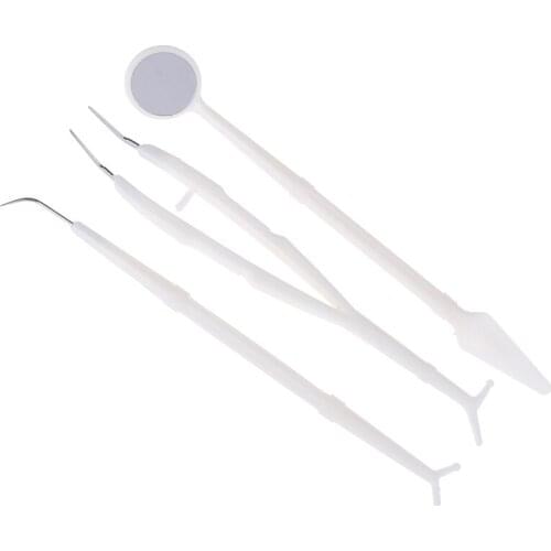 3pcs/set Stainless Steel Dental Instrument Probe Set Dentist Dental Mouth Mirror And Sickle Scaler Hygiene Cleaning Kit