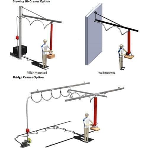 Multi models woven bags fiber carton boxes pails barrels drums bagged bag material holder vacuum handling tube lifter
