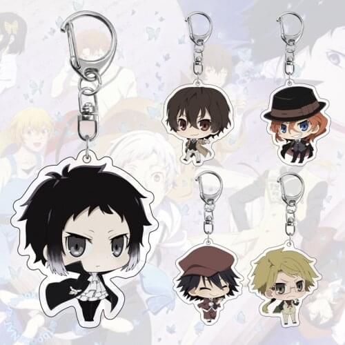 New Fashion Anime Bungou Stray Dogs Atsushi Acrylic Keychain 6 Styles Pendant Key Rings