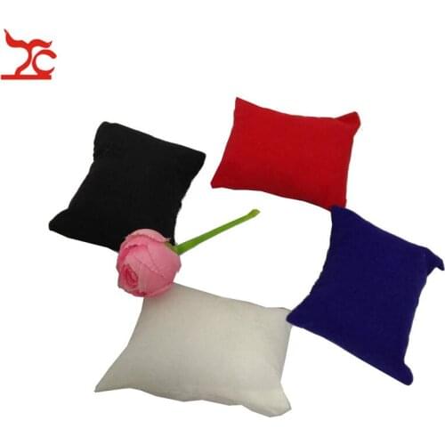 Wholesale 5Pcs Jewelry Display Holder Bracelet Bangle Pillow Velvet Watch Bead Chain Display Organizer Pillow Cushion Stand Box